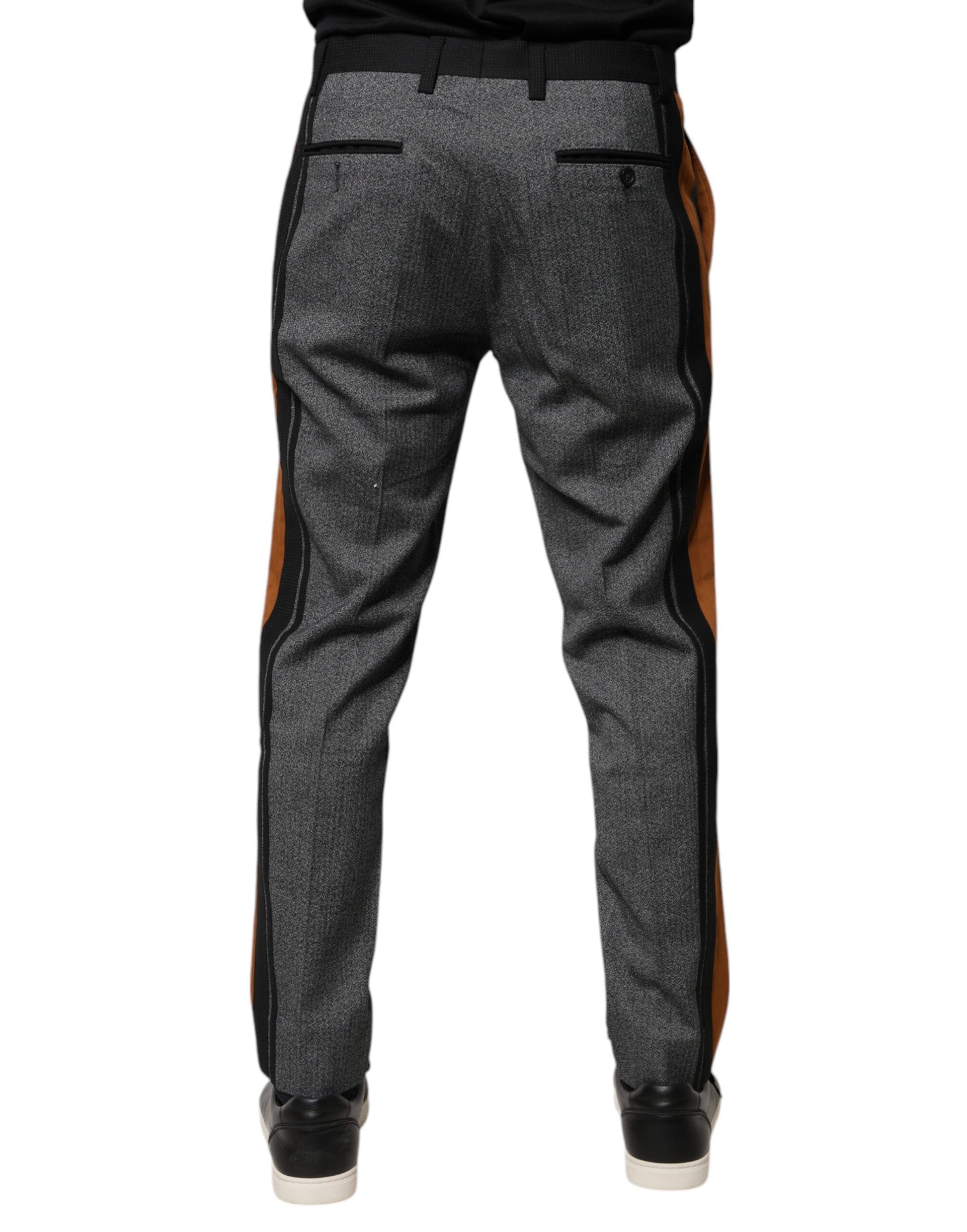 Dolce & Gabbana Multicolor Cotton Tapered Dress Formal Pants Dolce & Gabbana