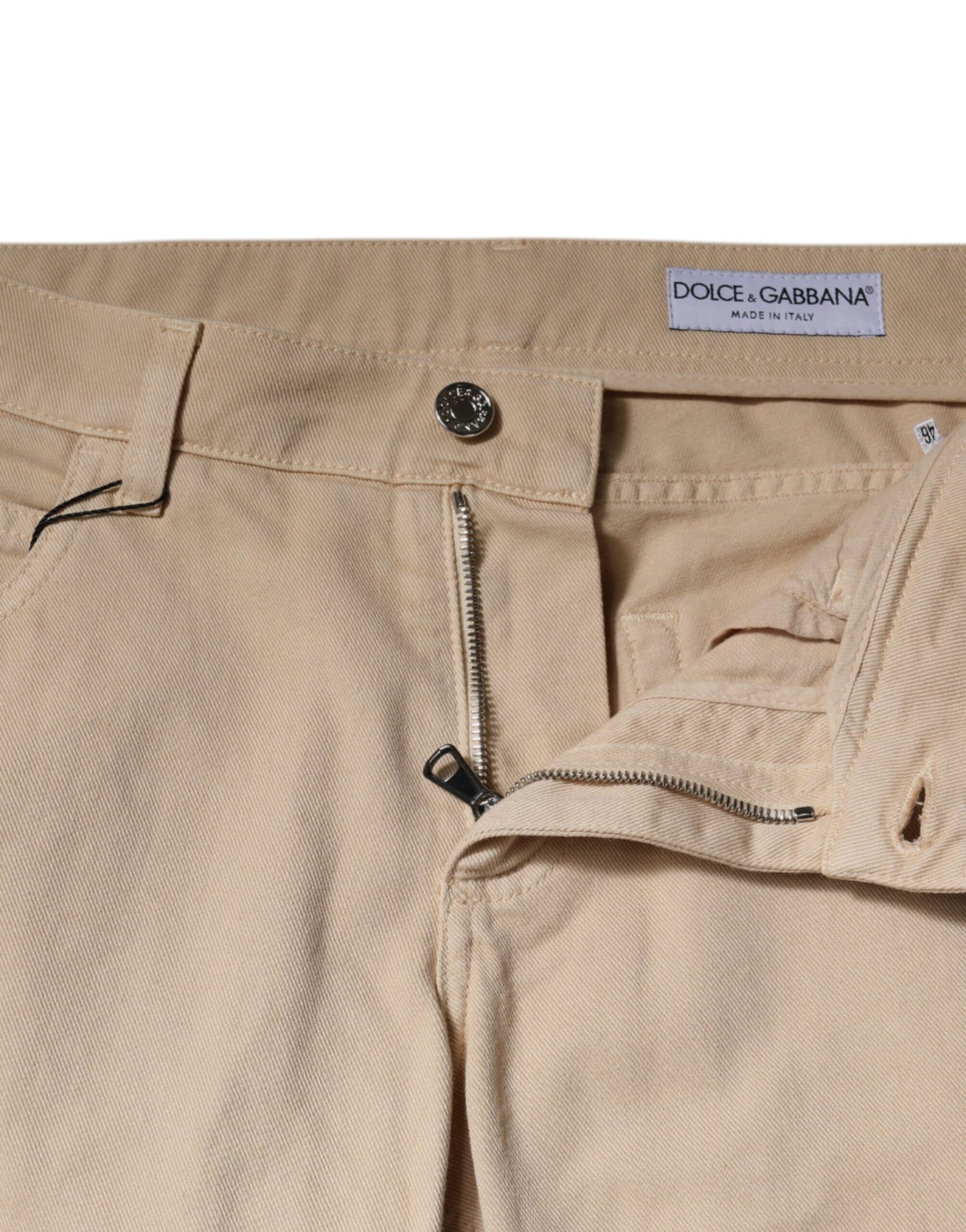 Dolce & Gabbana Beige Cotton Stretch Regular Men Denim Jeans Dolce & Gabbana