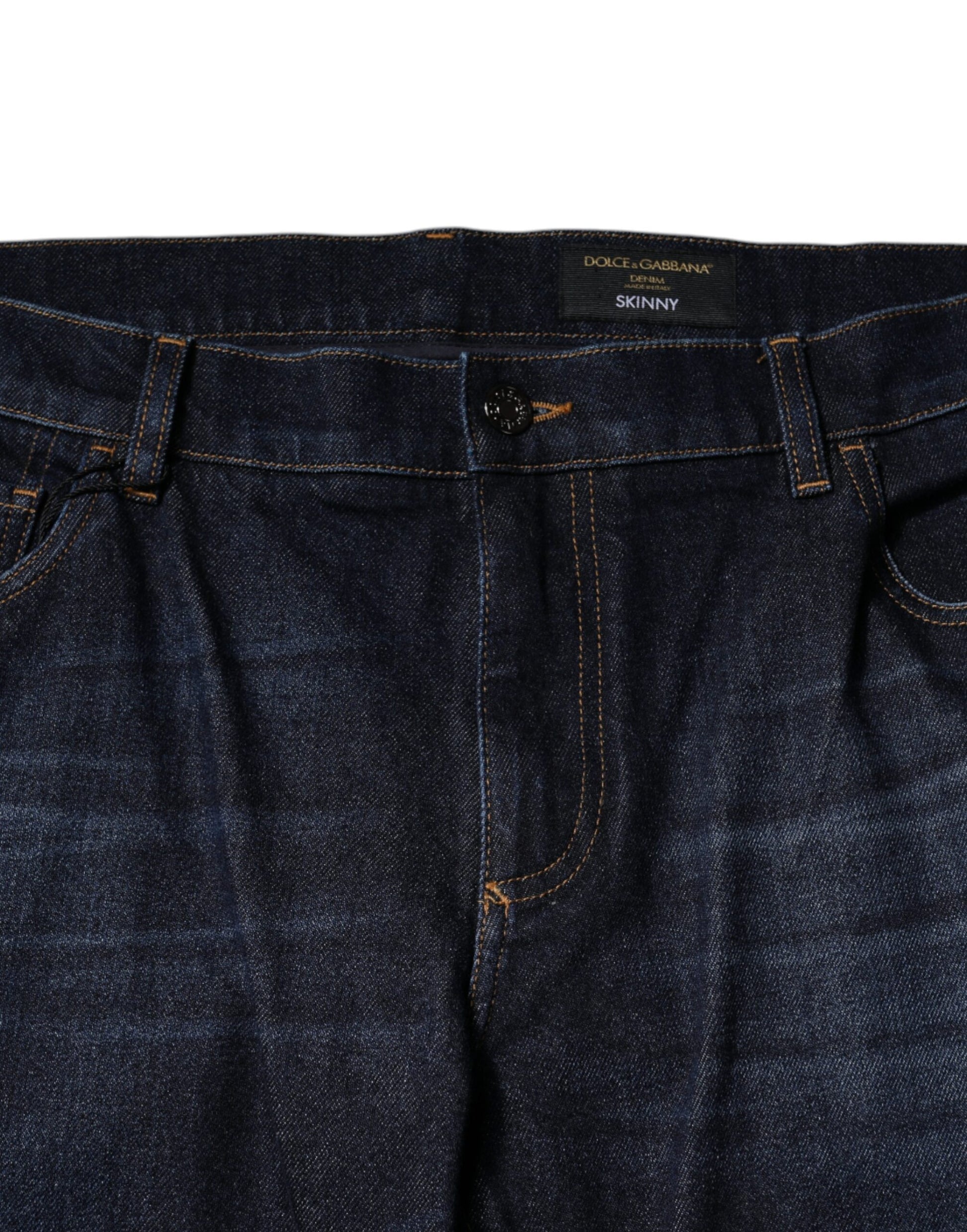 Dolce & Gabbana Dark Blue Cotton Skinny Denim Jeans Dolce & Gabbana