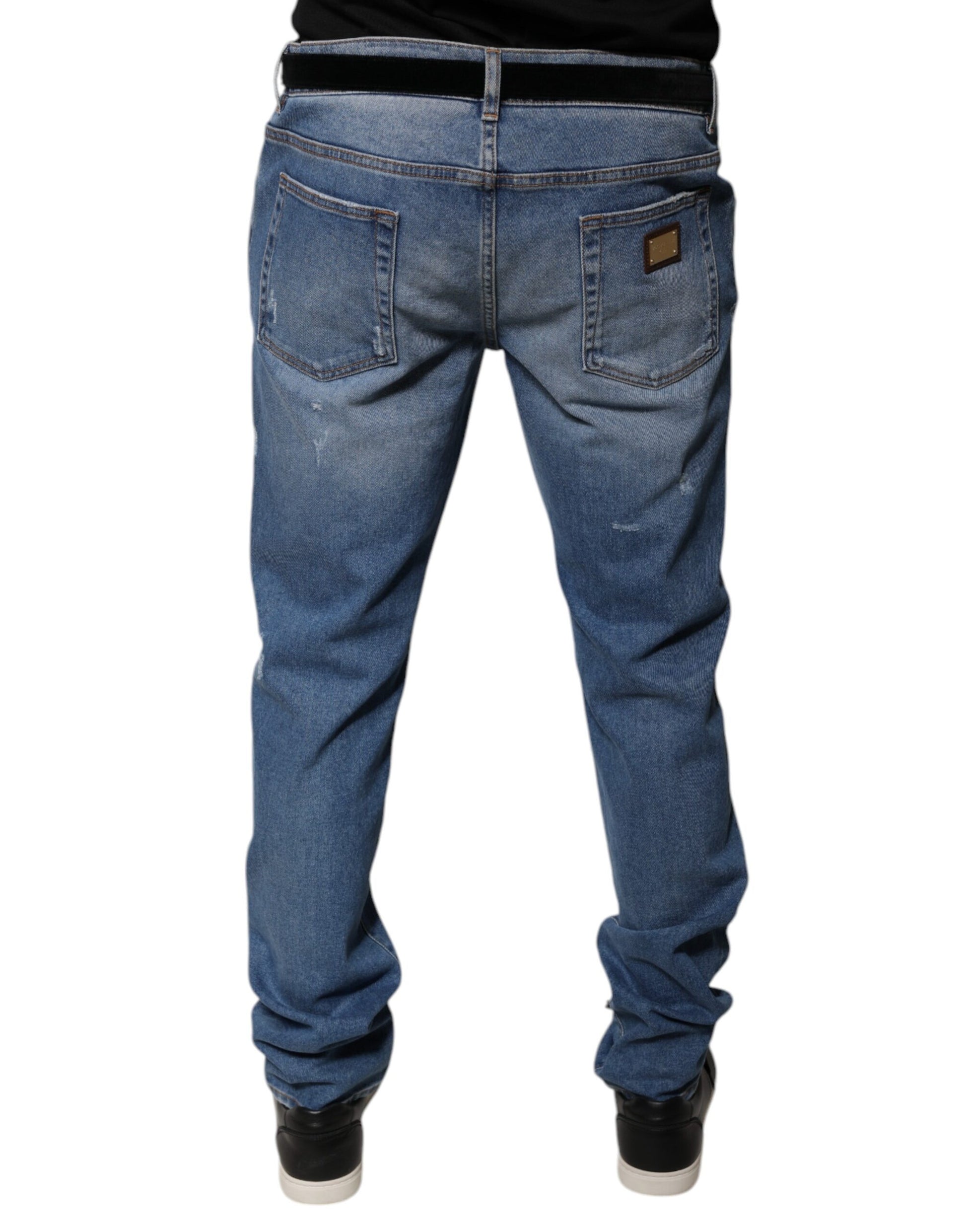 Dolce & Gabbana Light Blue Cotton Men Skinny Denim Jeans Dolce & Gabbana