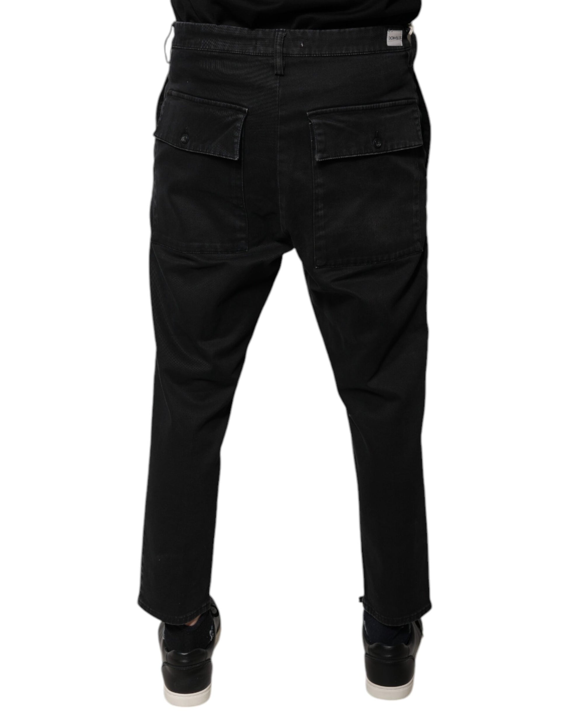 Dolce & Gabbana Black HOUSTON Men Cropped Denim Jeans Dolce & Gabbana