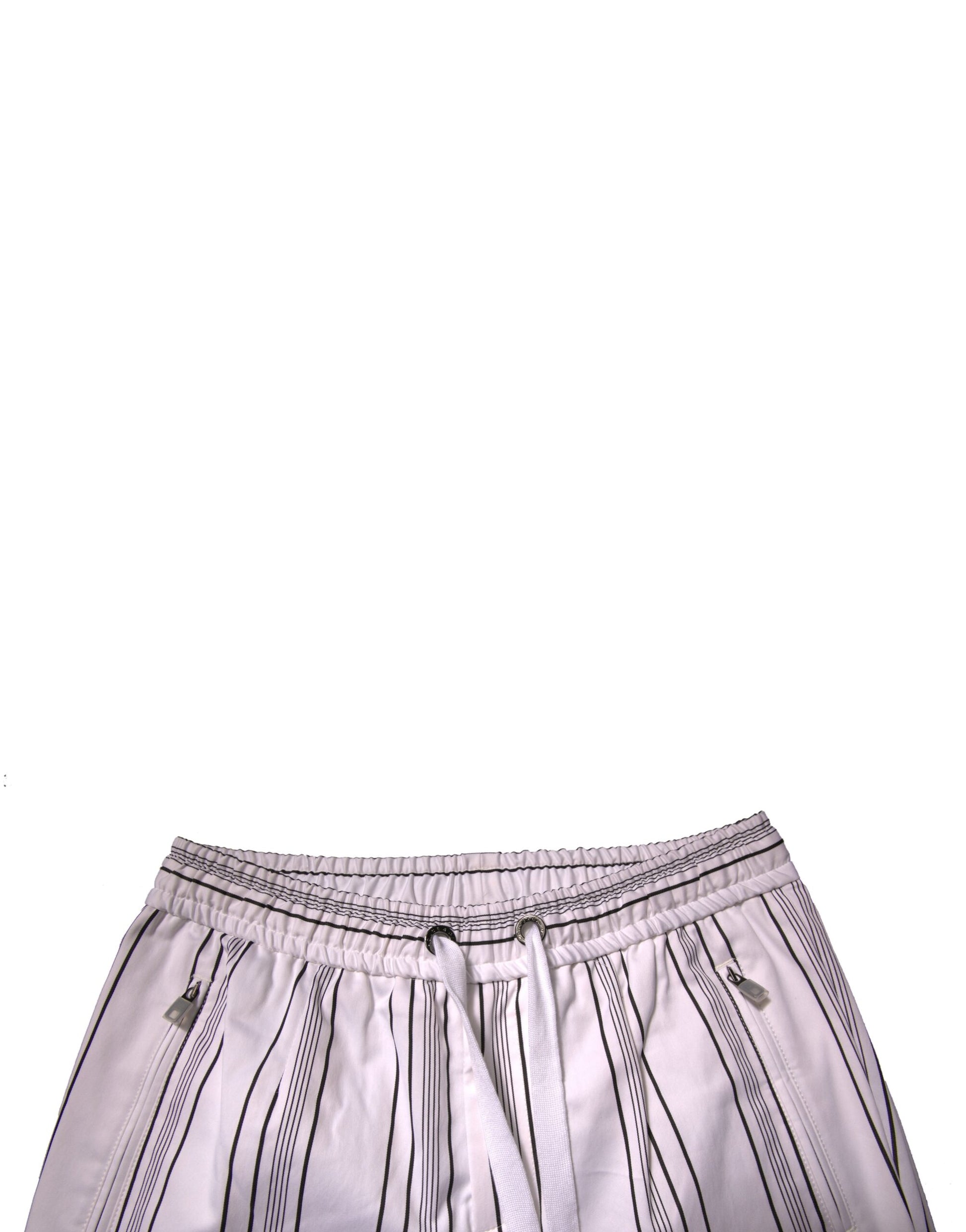 Dolce & Gabbana White Stripe Cotton Dress Skinny Pants Dolce & Gabbana