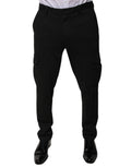 Dolce & Gabbana Black Viscose Cargo Men Casual Pants - Eljoys Fashion 