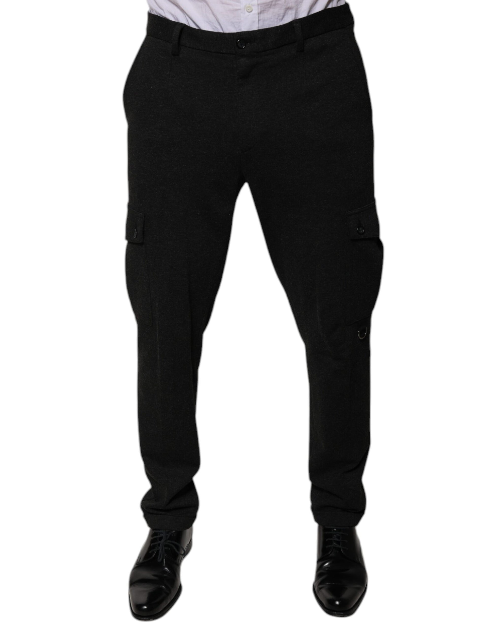 Dolce & Gabbana Black Viscose Cargo Men Casual Pants Dolce & Gabbana