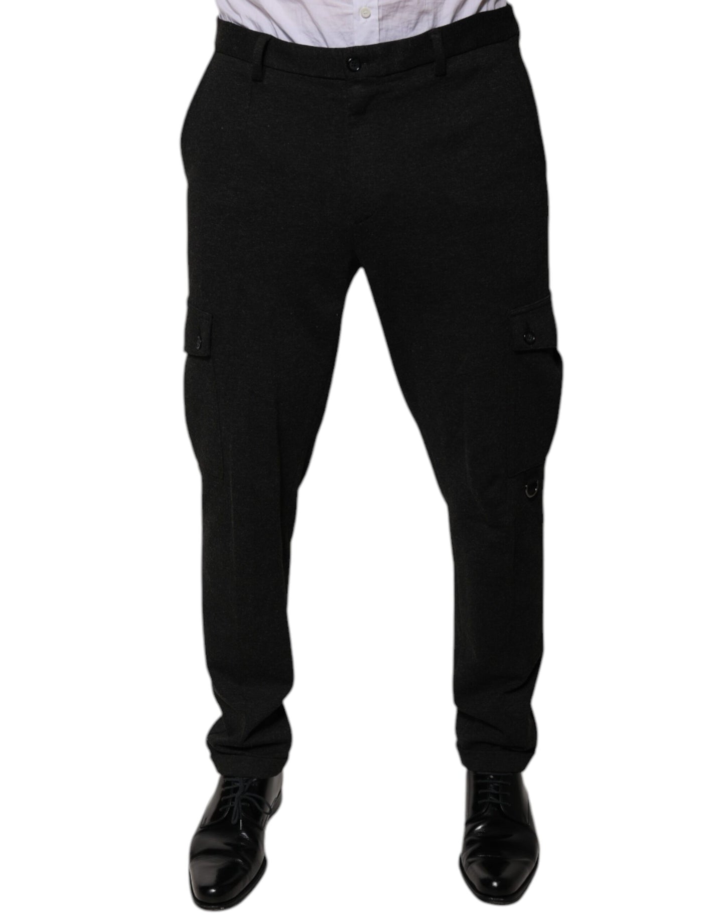 Dolce & Gabbana Black Viscose Cargo Men Casual Pants Dolce & Gabbana