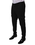 Dolce & Gabbana Black Viscose Cargo Men Casual Pants - Eljoys Fashion 