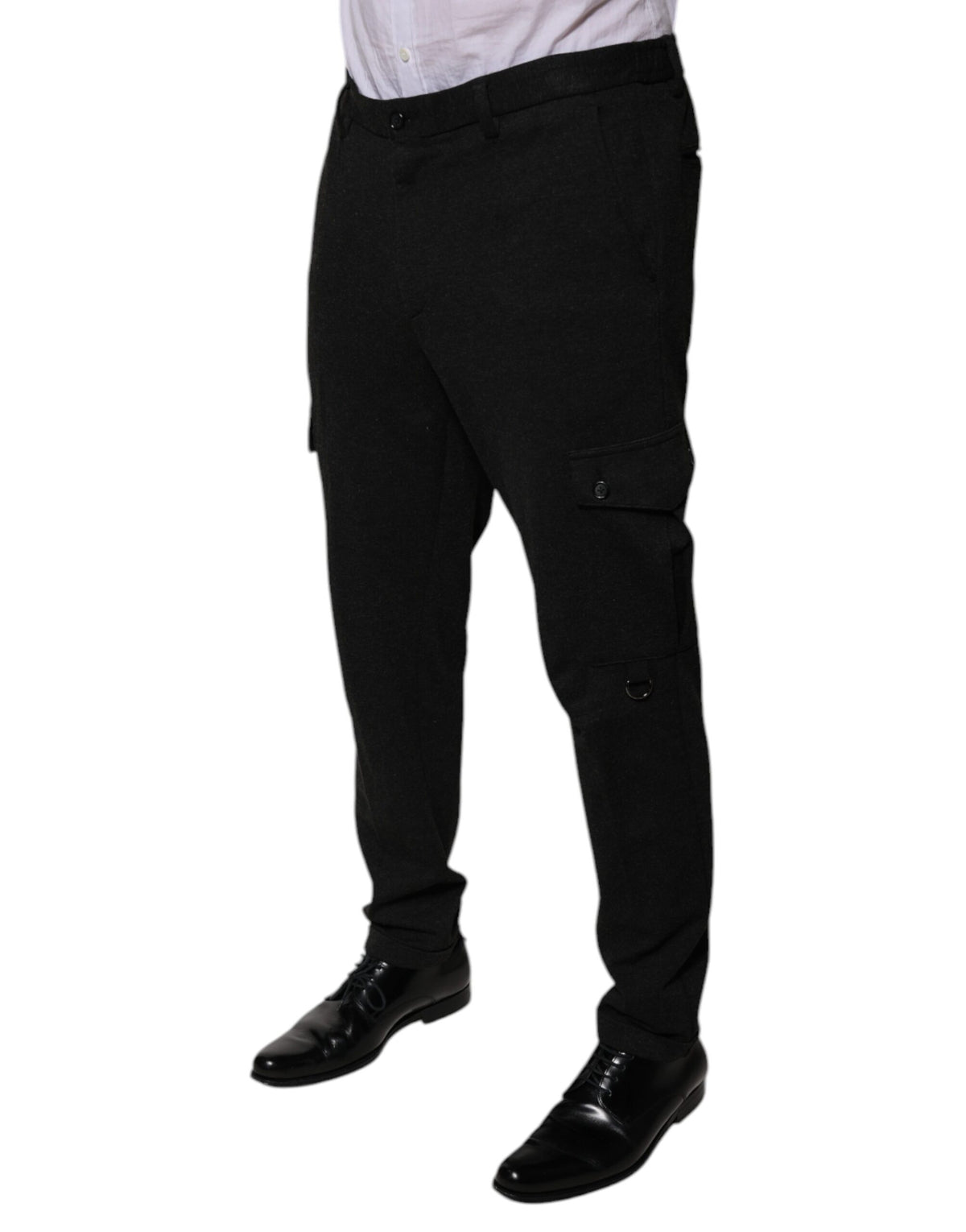 Dolce & Gabbana Black Viscose Cargo Men Casual Pants - Eljoys Fashion 