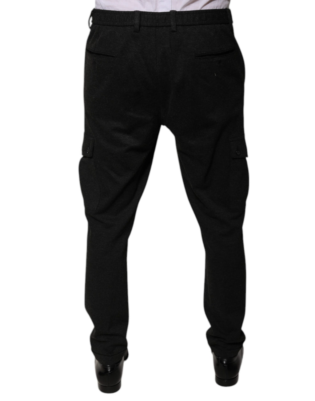 Dolce & Gabbana Black Viscose Cargo Men Casual Pants - Eljoys Fashion 