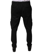 Dolce & Gabbana Black Viscose Cargo Men Casual Pants - Eljoys Fashion 