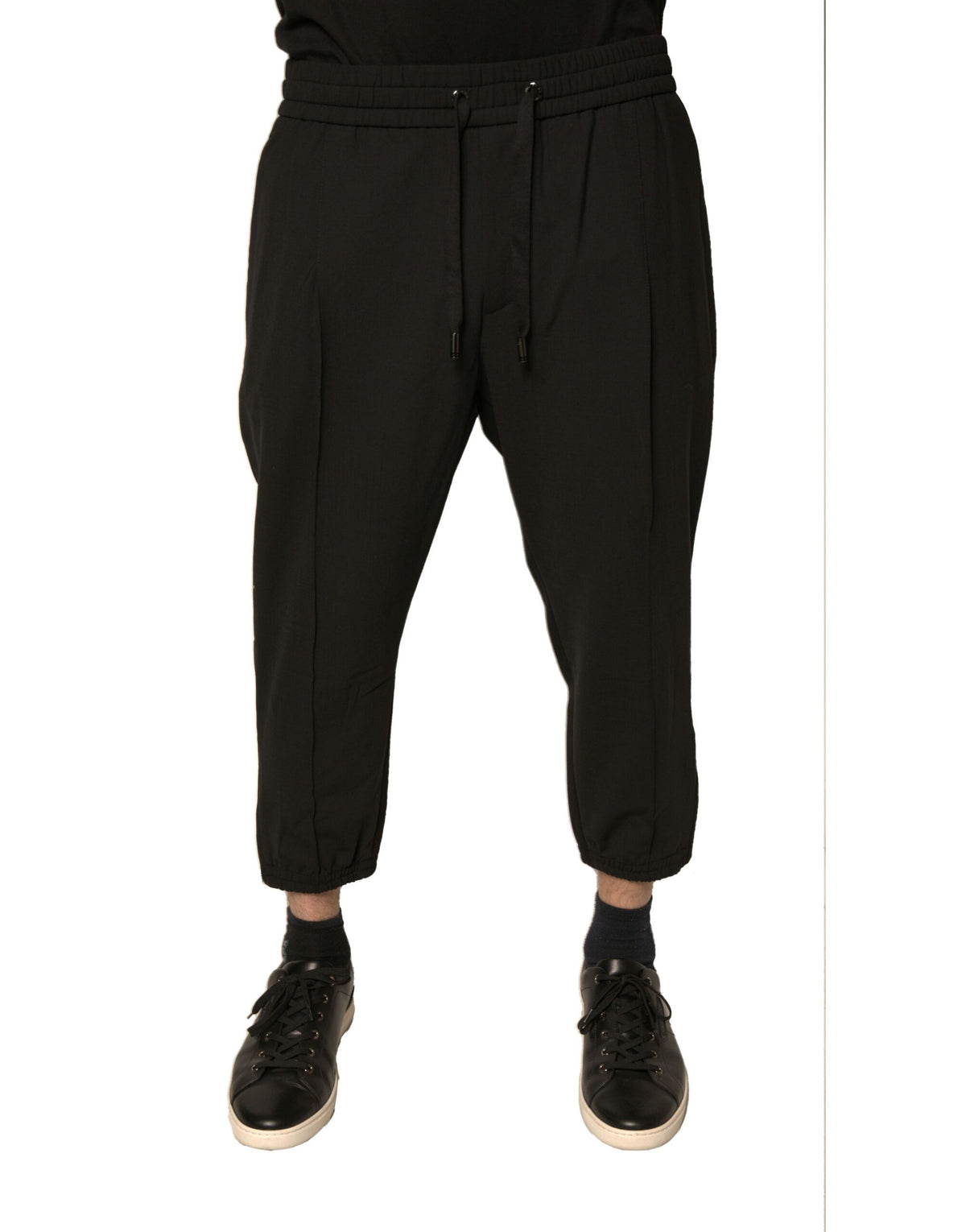 Dolce & Gabbana Black Wool Jogger Jogging Pants - Eljoys Fashion 