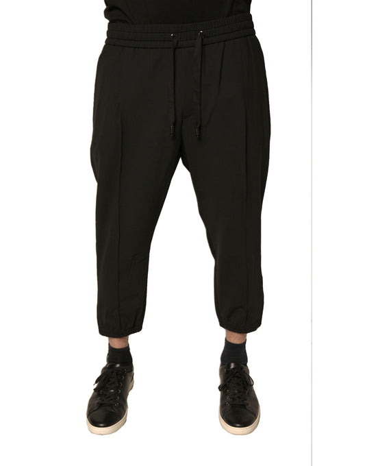 Dolce & Gabbana Black Wool Jogger Jogging Pants Dolce & Gabbana