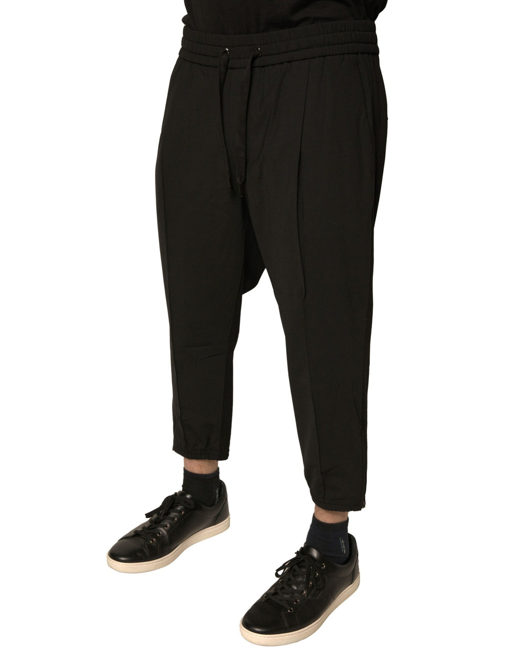 Dolce & Gabbana Black Wool Jogger Jogging Pants - Eljoys Fashion 