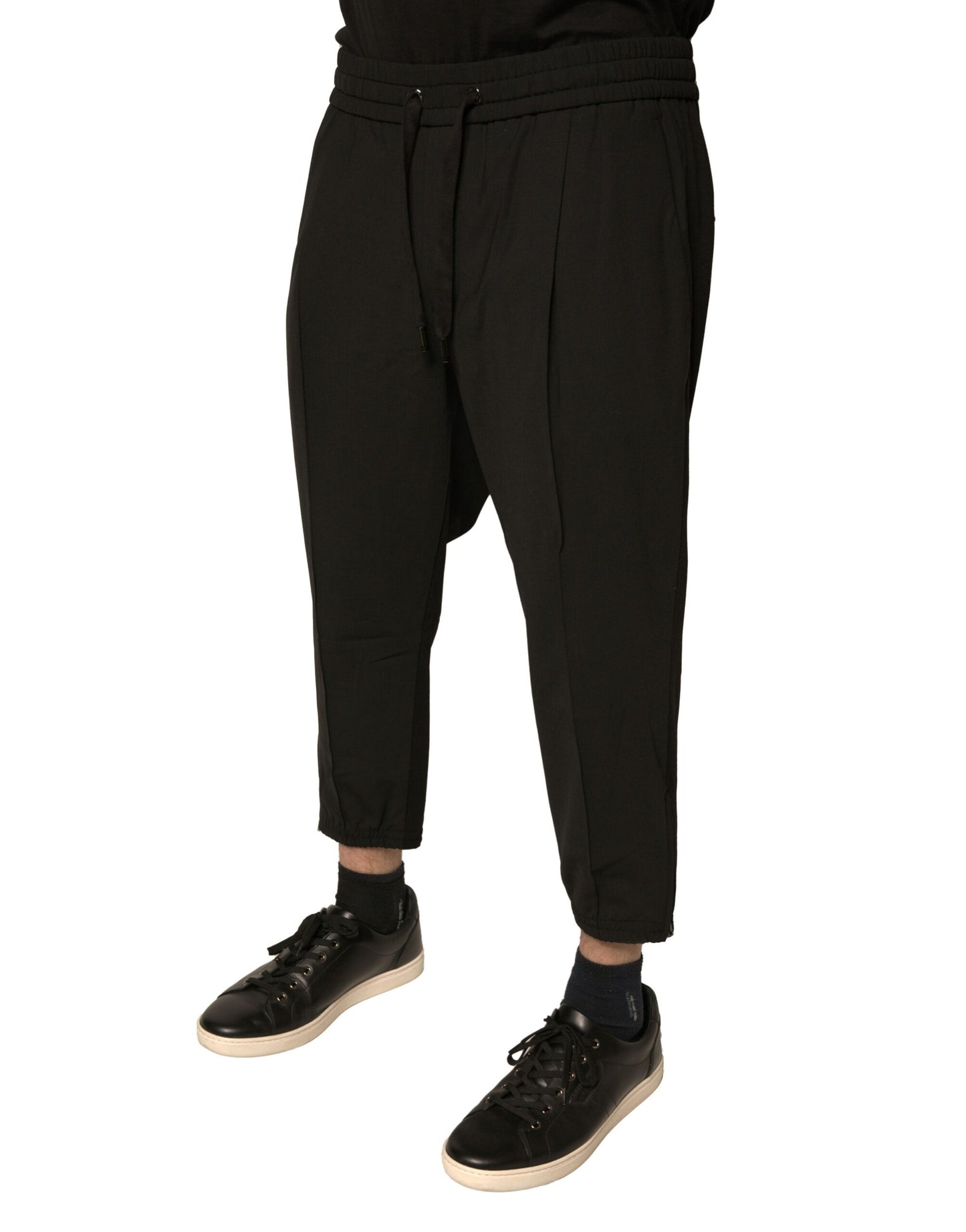 Dolce & Gabbana Black Wool Jogger Jogging Pants Dolce & Gabbana