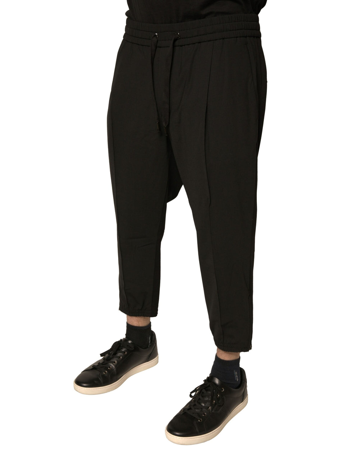 Dolce & Gabbana Black Wool Jogger Jogging Pants - Eljoys Fashion 