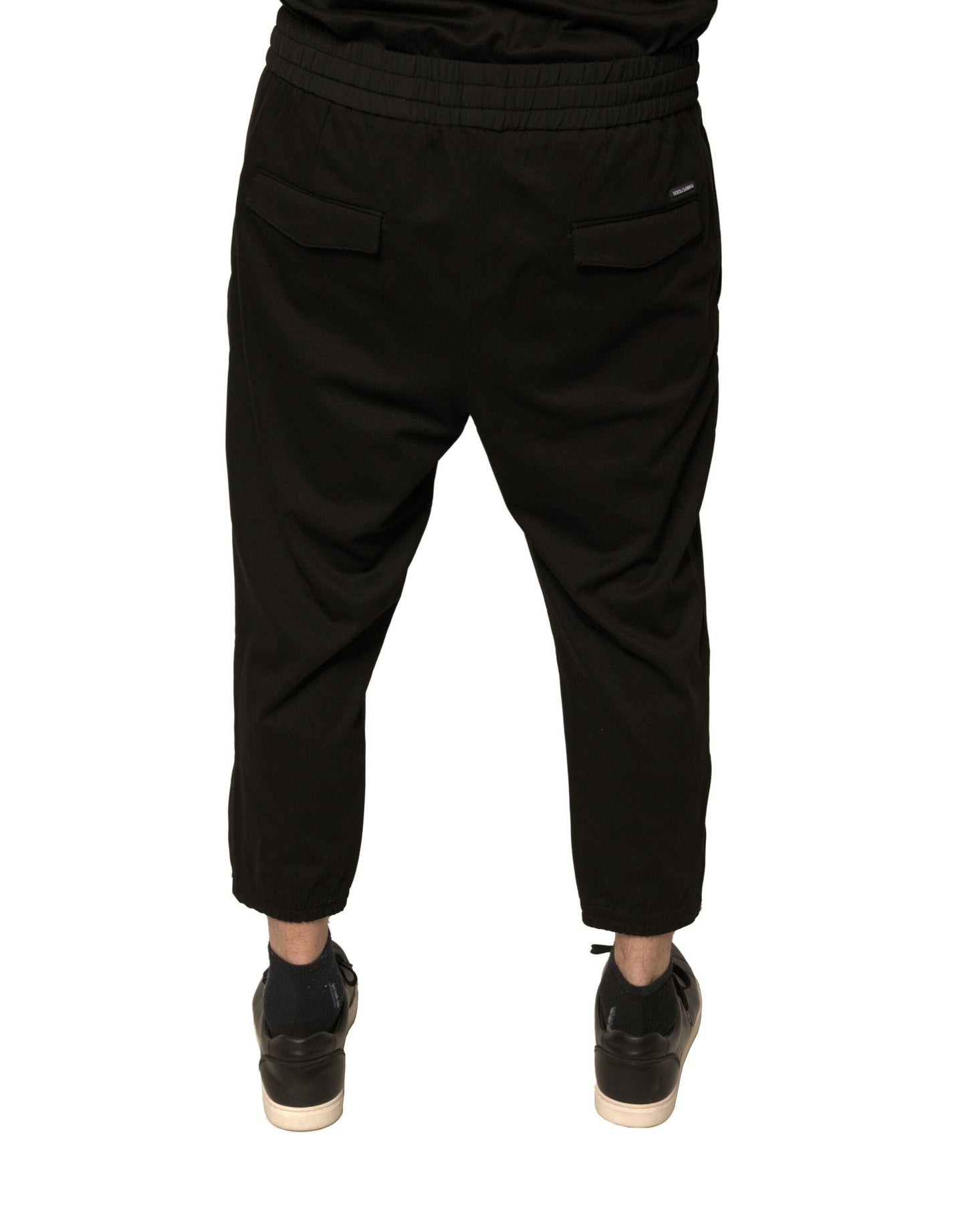 Dolce & Gabbana Black Wool Jogger Jogging Pants Dolce & Gabbana
