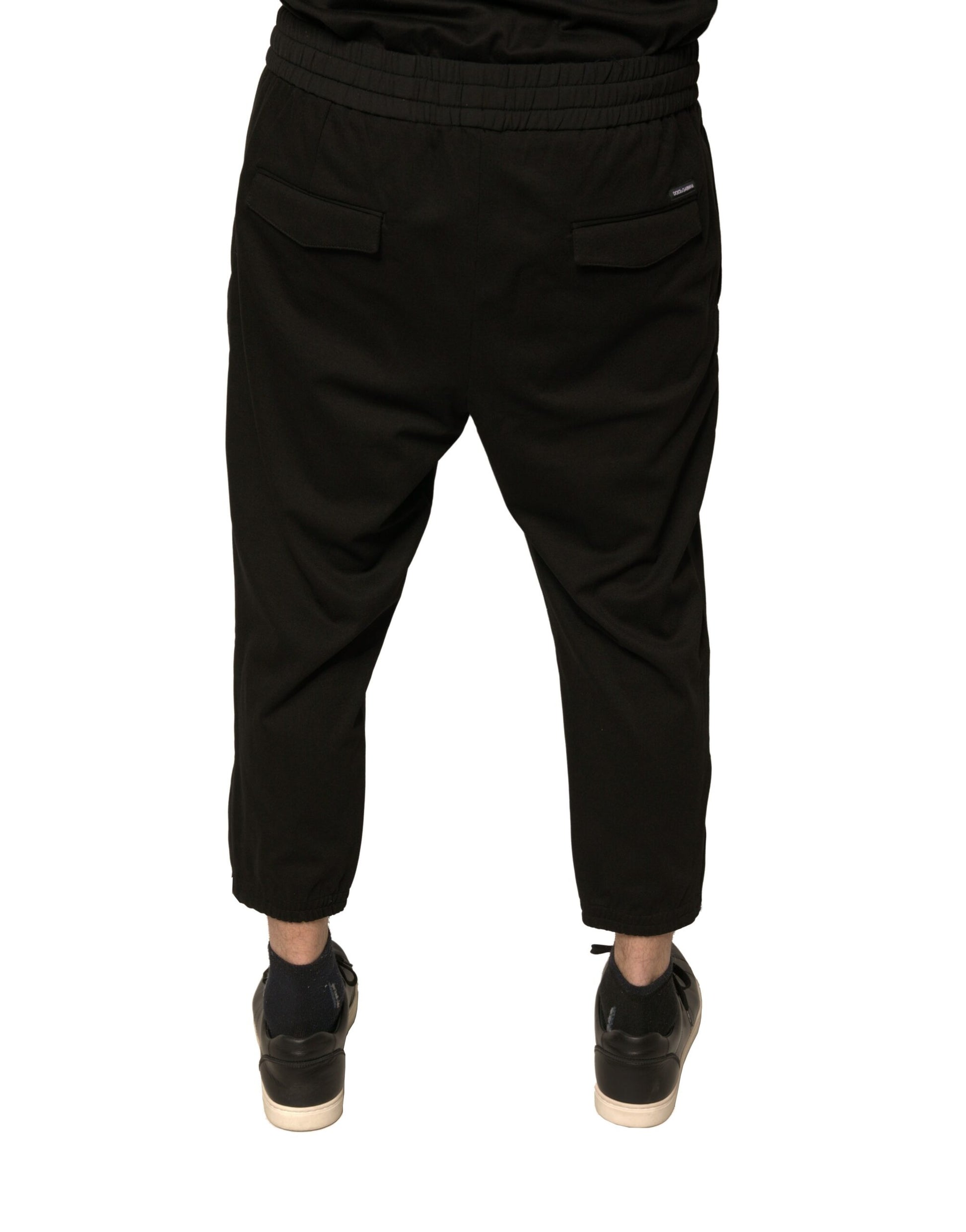 Dolce & Gabbana Black Wool Jogger Jogging Pants Dolce & Gabbana