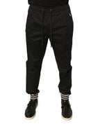 Dolce & Gabbana Black Cotton Stretch Jogger Sweatpants Pants - Eljoys Fashion 