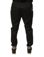 Dolce & Gabbana Black Cotton Stretch Jogger Sweatpants Pants - Eljoys Fashion 