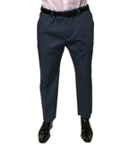 Dolce & Gabbana Blue Cotton Men Skinny Dress Pants - Eljoys Fashion 