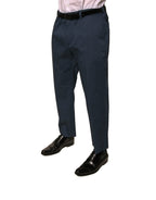 Dolce & Gabbana Blue Cotton Men Skinny Dress Pants - Eljoys Fashion 