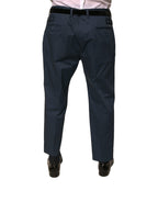 Dolce & Gabbana Blue Cotton Men Skinny Dress Pants - Eljoys Fashion 