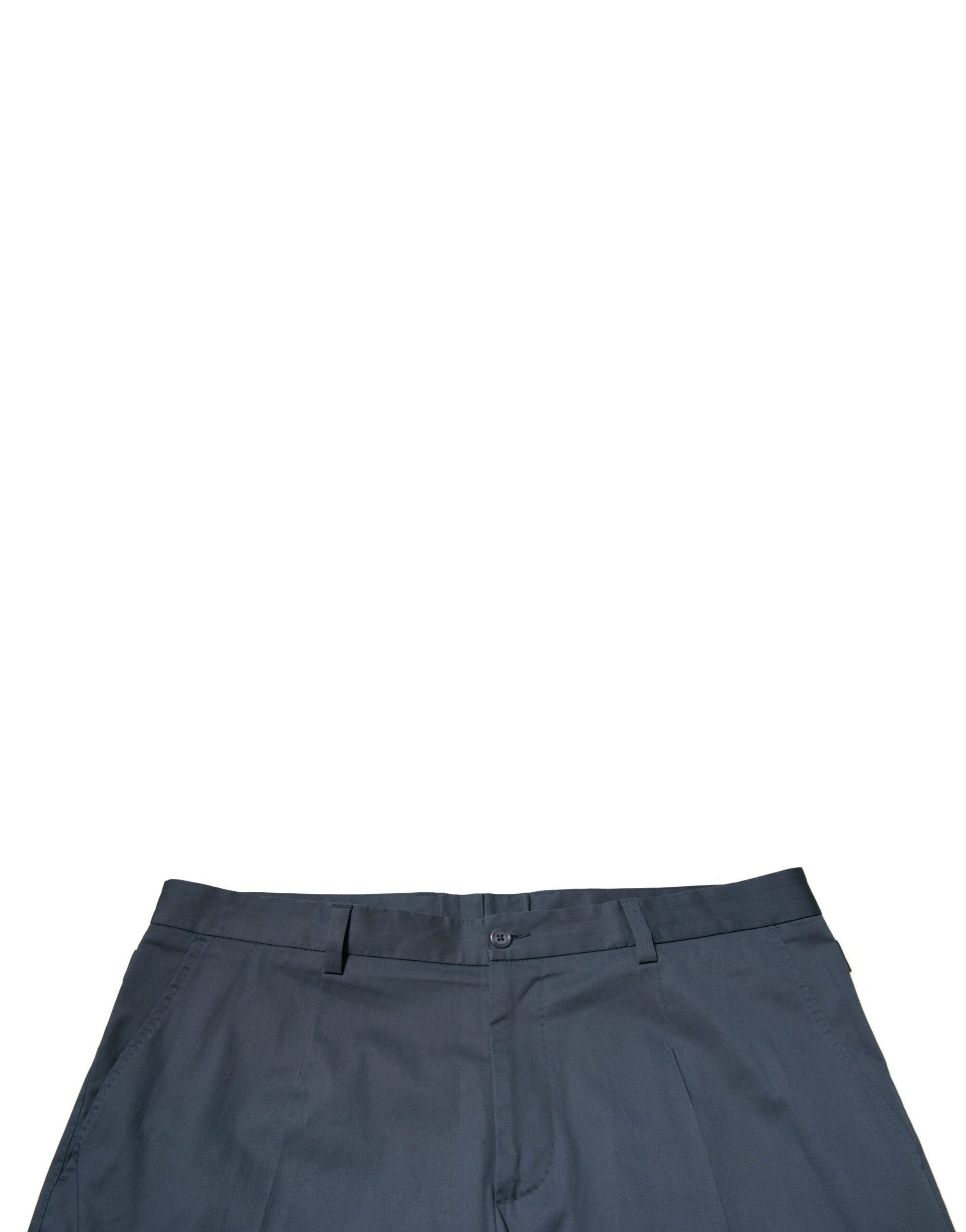 Dolce & Gabbana Blue Cotton Men Skinny Dress Pants Dolce & Gabbana