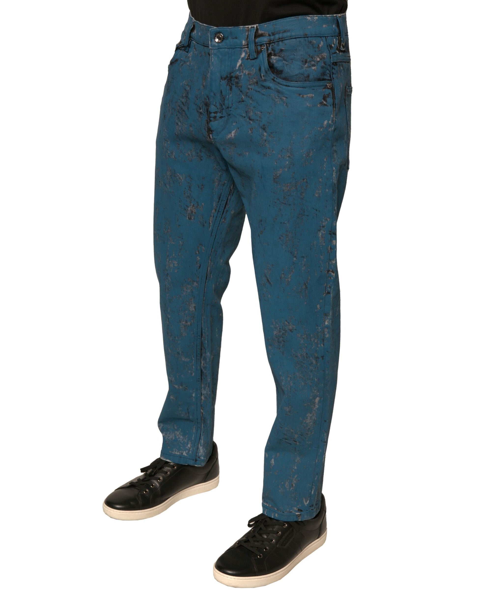 Dolce & Gabbana Blue Logo Cotton Stretch Skinny Denim Jeans Dolce & Gabbana