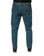 Dolce & Gabbana Blue Logo Cotton Stretch Skinny Denim Jeans - Eljoys Fashion 