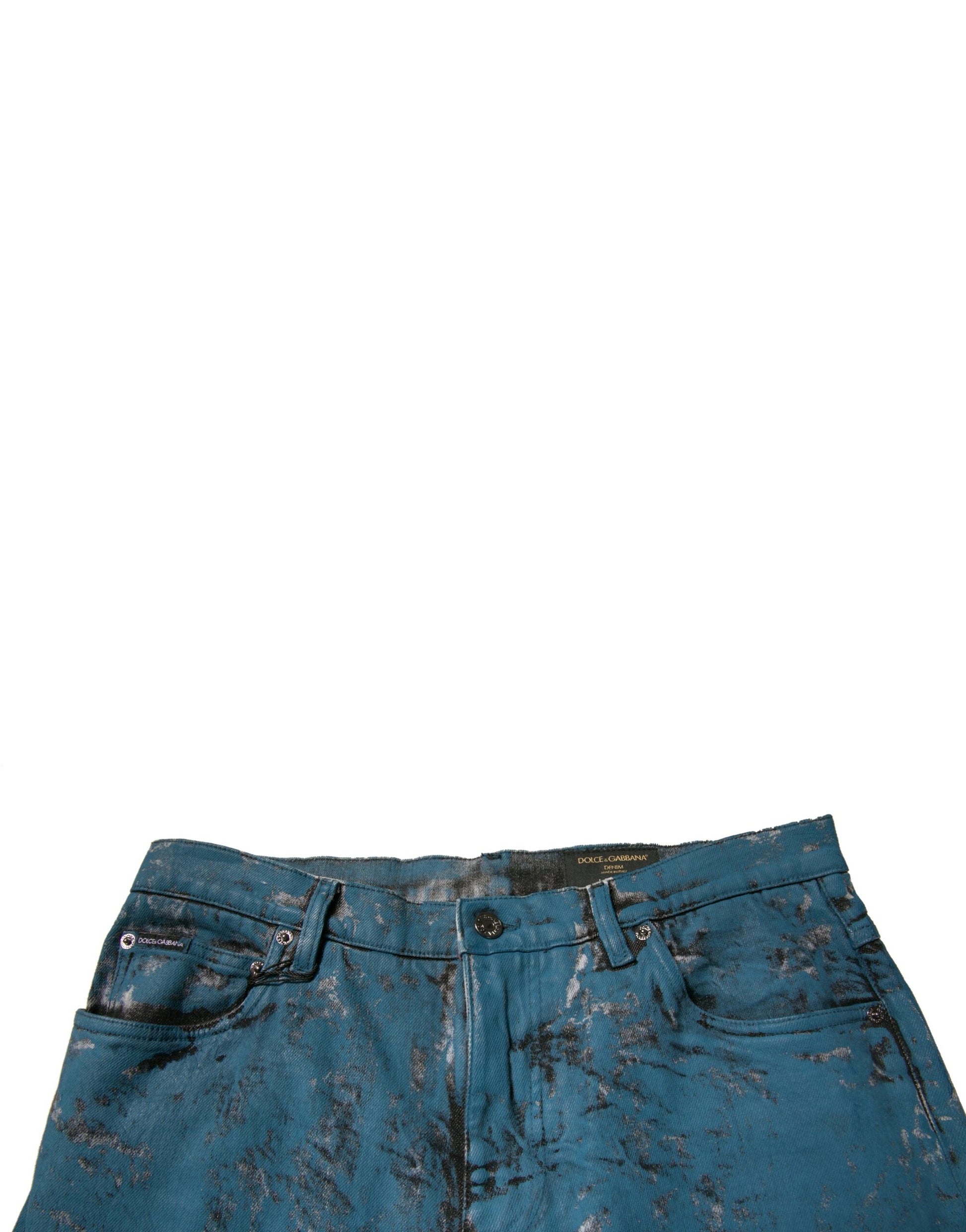 Dolce & Gabbana Blue Logo Cotton Stretch Skinny Denim Jeans Dolce & Gabbana