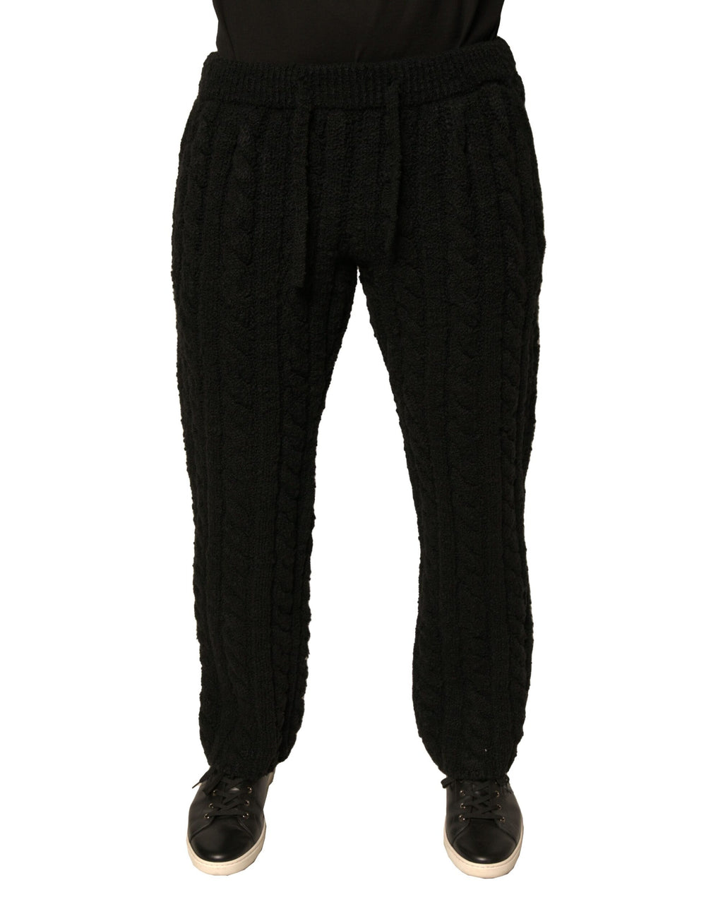 Dolce & Gabbana Black Wool Knitted Skinny Pants - Eljoys Fashion 