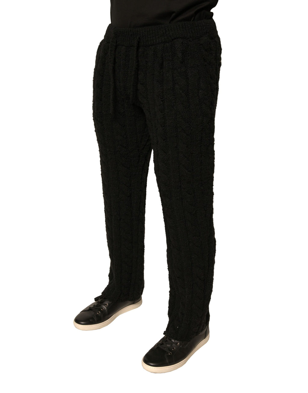 Dolce & Gabbana Black Wool Knitted Skinny Pants - Eljoys Fashion 