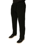 Dolce & Gabbana Black Wool Knitted Skinny Pants - Eljoys Fashion 