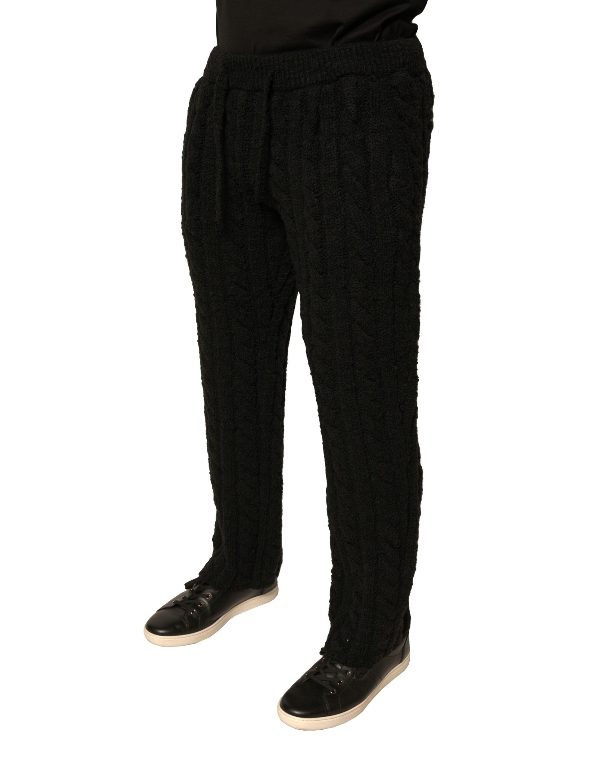 Dolce & Gabbana Black Wool Knitted Skinny Pants Dolce & Gabbana