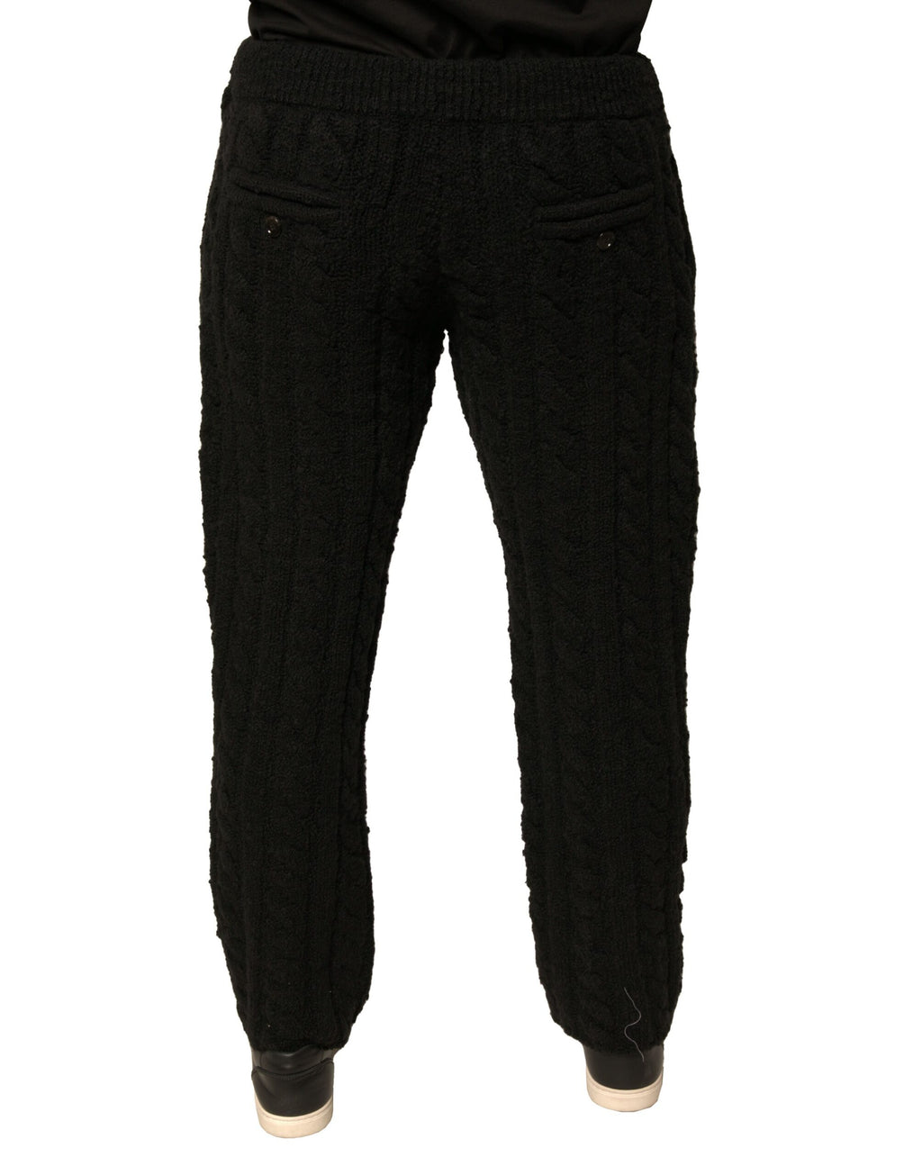 Dolce & Gabbana Black Wool Knitted Skinny Pants - Eljoys Fashion 