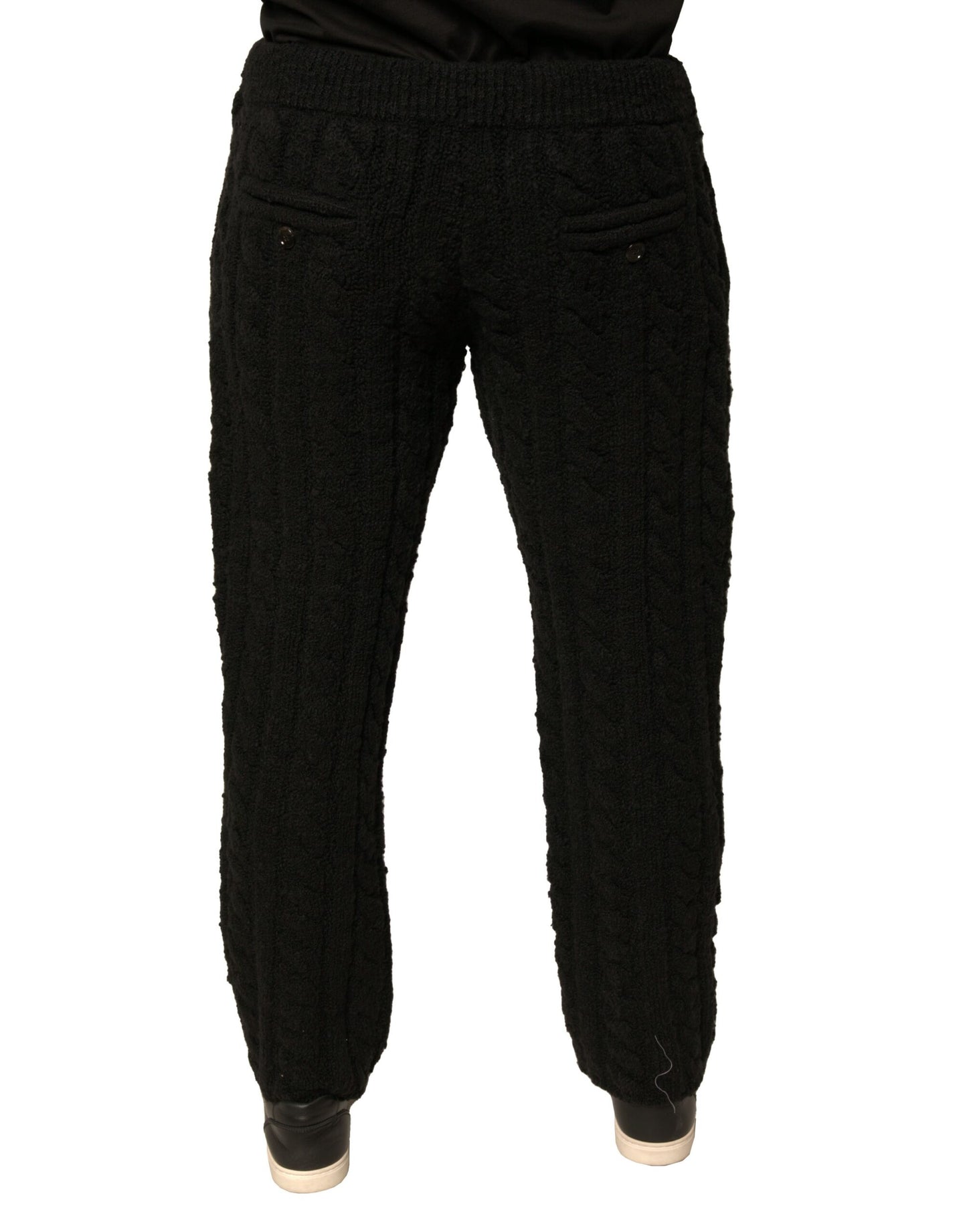 Dolce & Gabbana Black Wool Knitted Skinny Pants Dolce & Gabbana