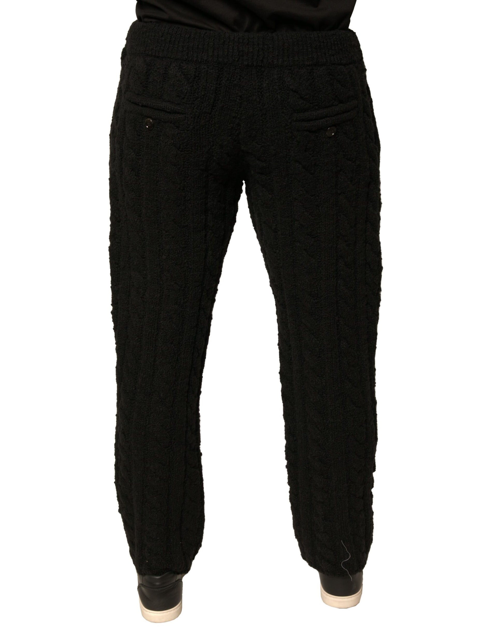 Dolce & Gabbana Black Wool Knitted Skinny Pants Dolce & Gabbana