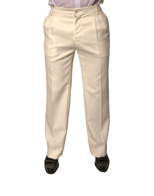 Dolce & Gabbana Off White Straight Dress Pants Dolce & Gabbana