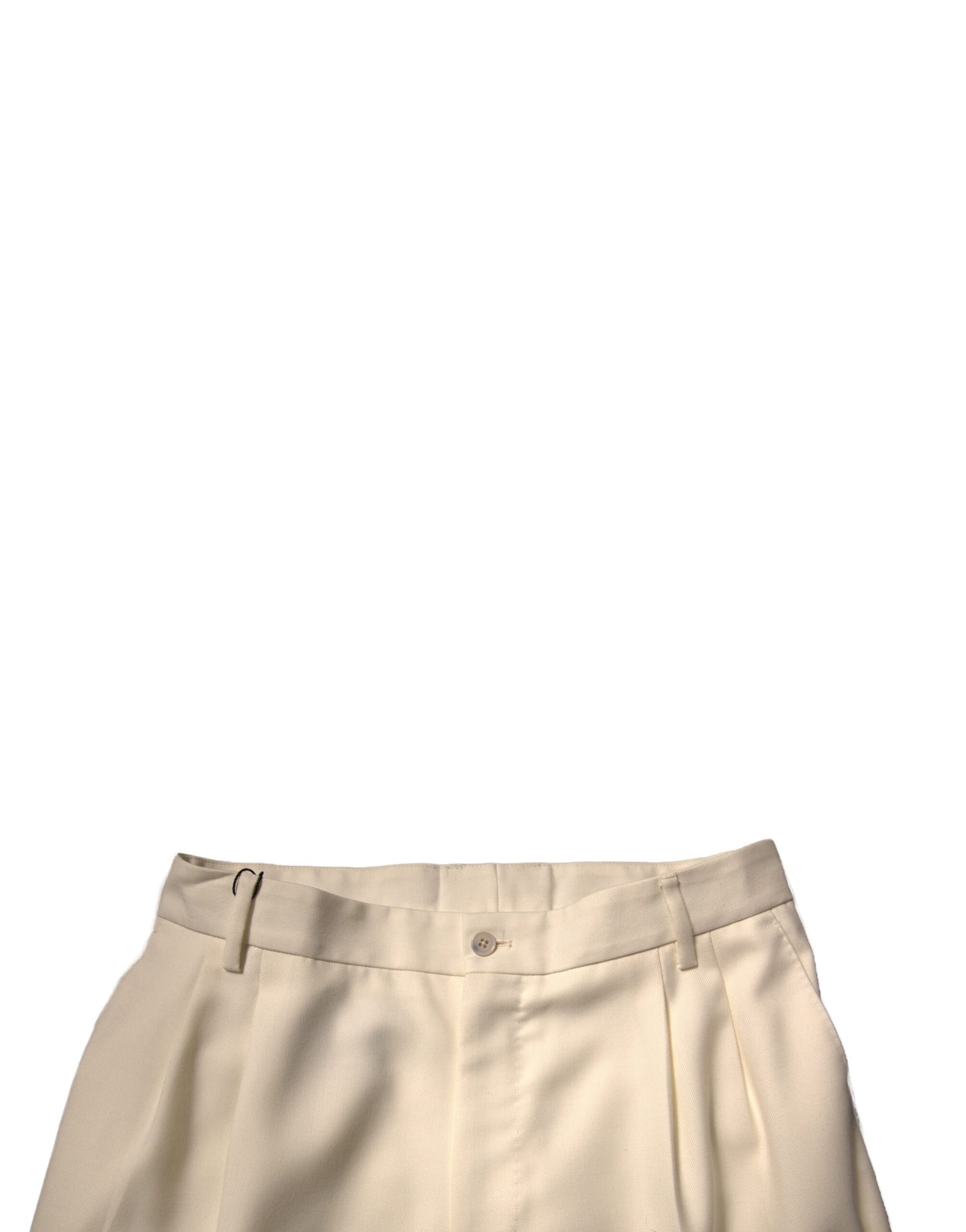 Dolce & Gabbana Off White Straight Dress Pants Dolce & Gabbana