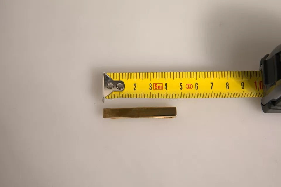 Dolce & Gabbana Gold Tone Brass Logo Branded Tie Clip Bar Dolce & Gabbana