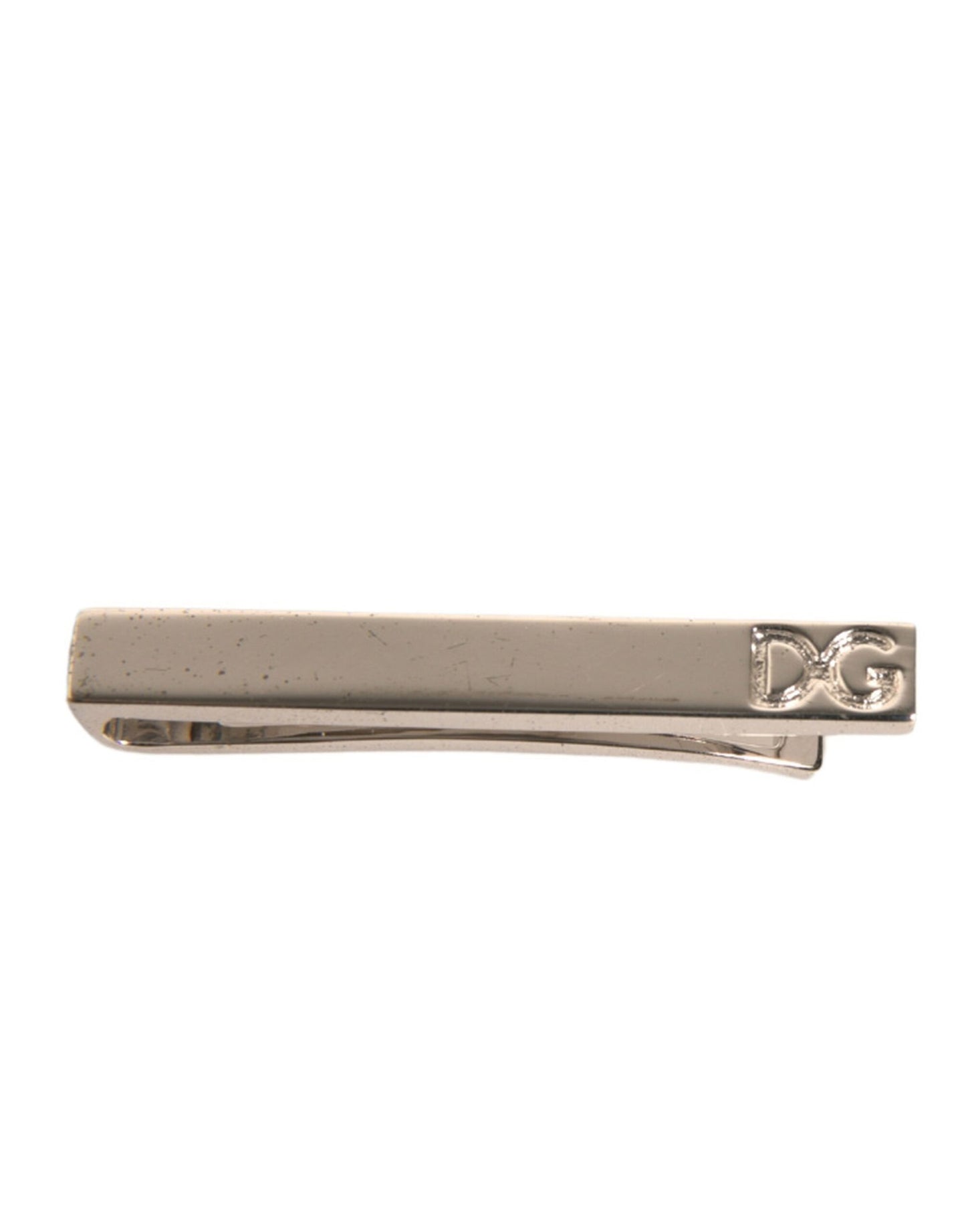 Dolce & Gabbana Silver Tone Brass Logo Branded Tie Clip Bar Dolce & Gabbana