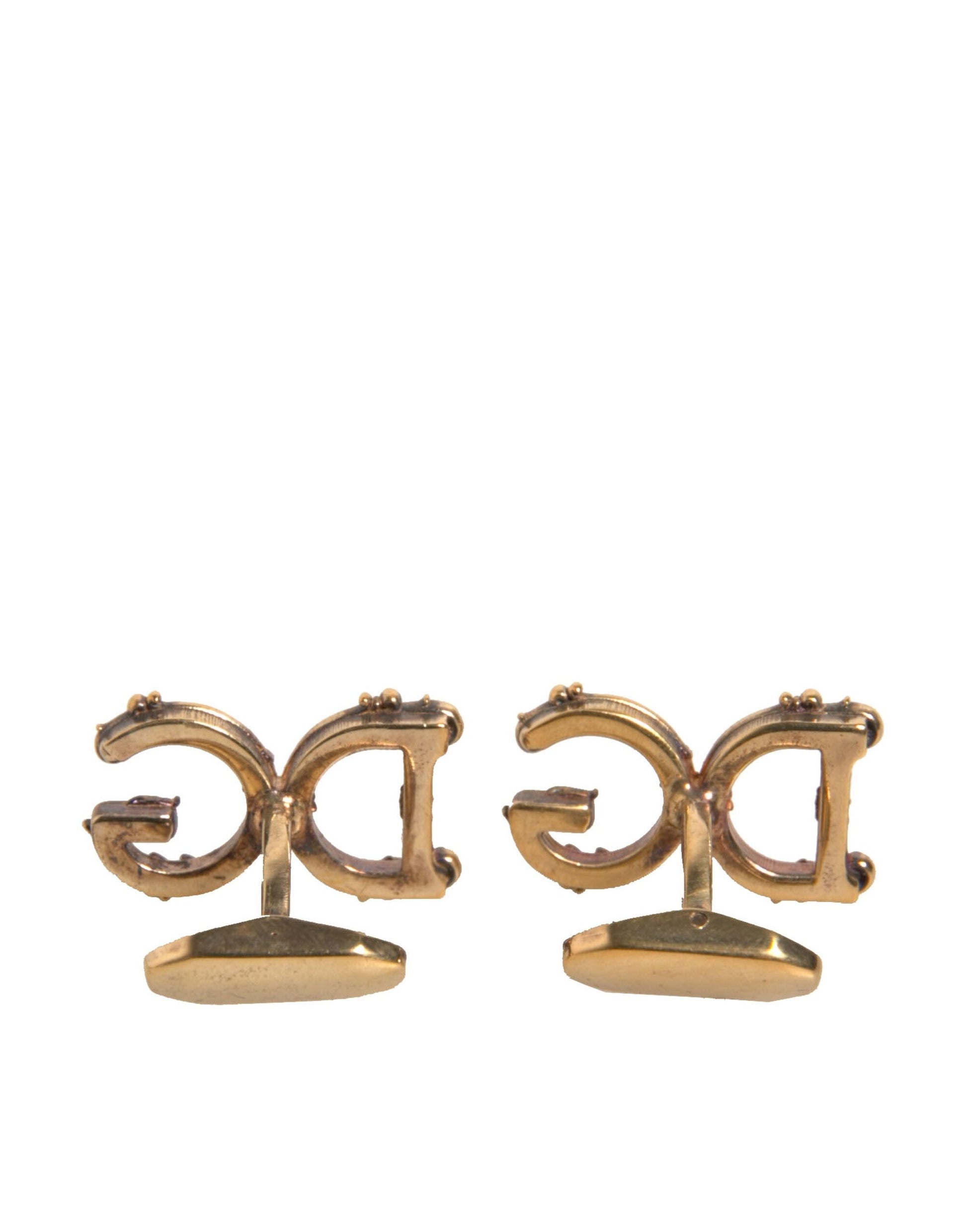 Dolce & Gabbana Gold Tone 925 Sterling Silver DG Logo Cufflink Dolce & Gabbana