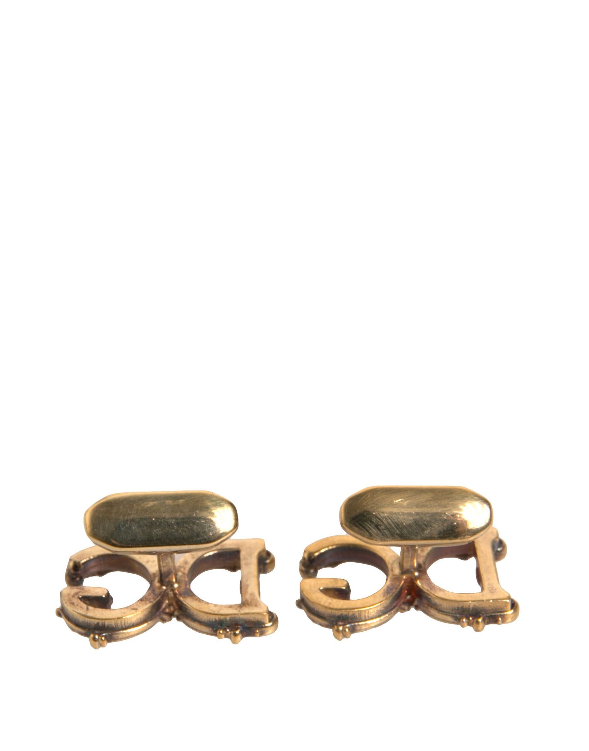 Dolce & Gabbana Gold Tone 925 Sterling Silver DG Logo Cufflink Dolce & Gabbana