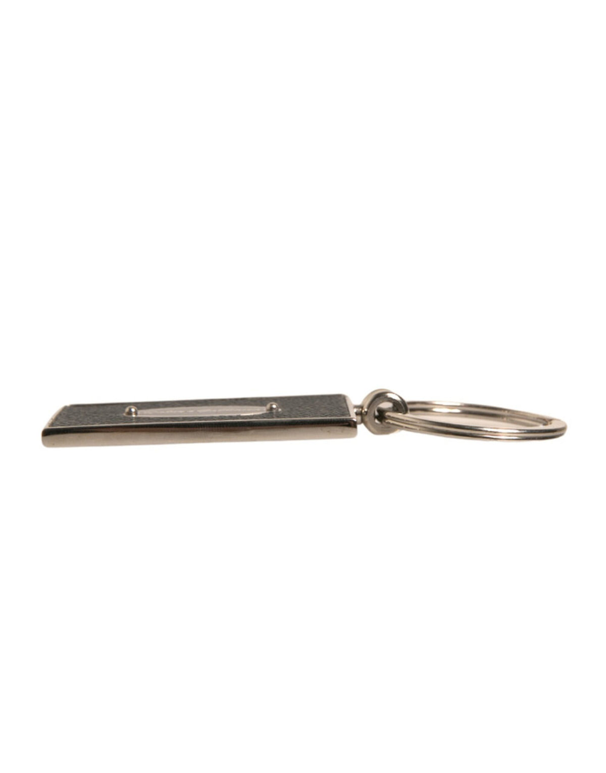 Dolce & Gabbana Black Leather Logo Metal Ring Keychain Keyring - Eljoys Fashion 
