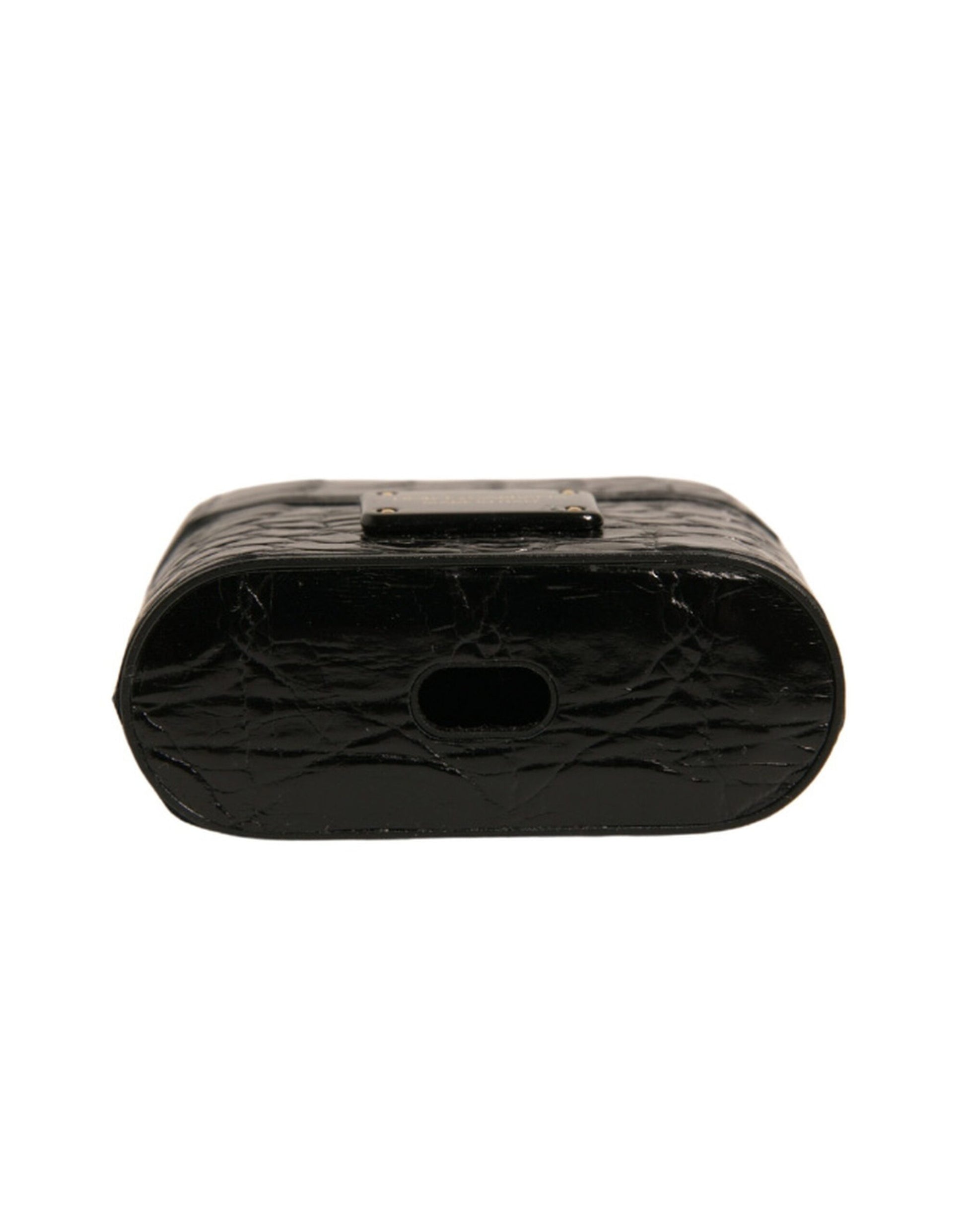 Dolce & Gabbana Black Leather Metal Logo Plaque Holder Airpods Case Dolce & Gabbana