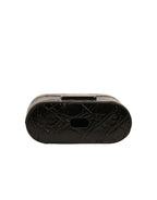 Dolce & Gabbana Black Leather Metal Logo Plaque Holder Airpods Case - Eljoys Fashion 