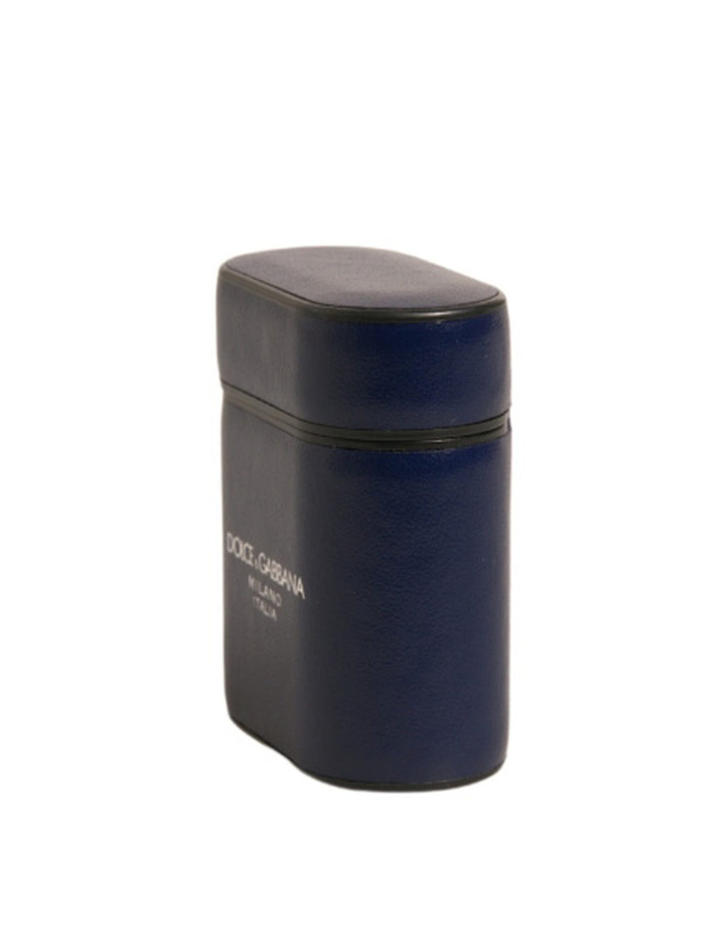 Dolce & Gabbana Blue Leather Logo Print Flip Holder Airpods Case - Eljoys Fashion 