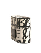 Dolce & Gabbana Black White Leather Scribble Embossed Logo Airpods Case - Eljoys Fashion 