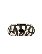 Dolce & Gabbana Black White Leather Scribble Embossed Logo Airpods Case - Eljoys Fashion 