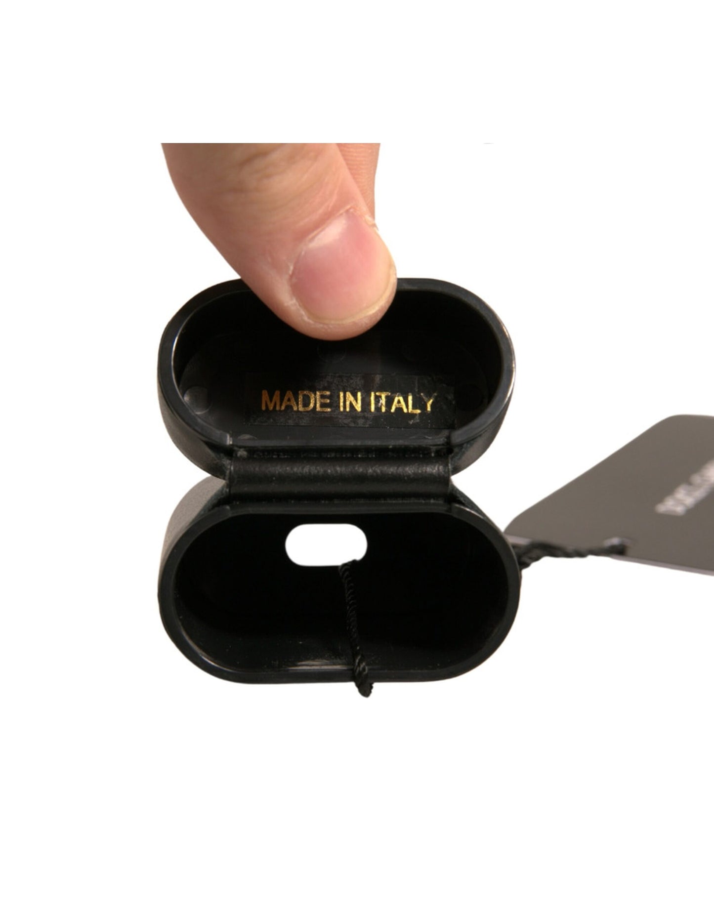 Dolce & Gabbana Black PVC Logo Print Flip Holder Airpods Case Dolce & Gabbana