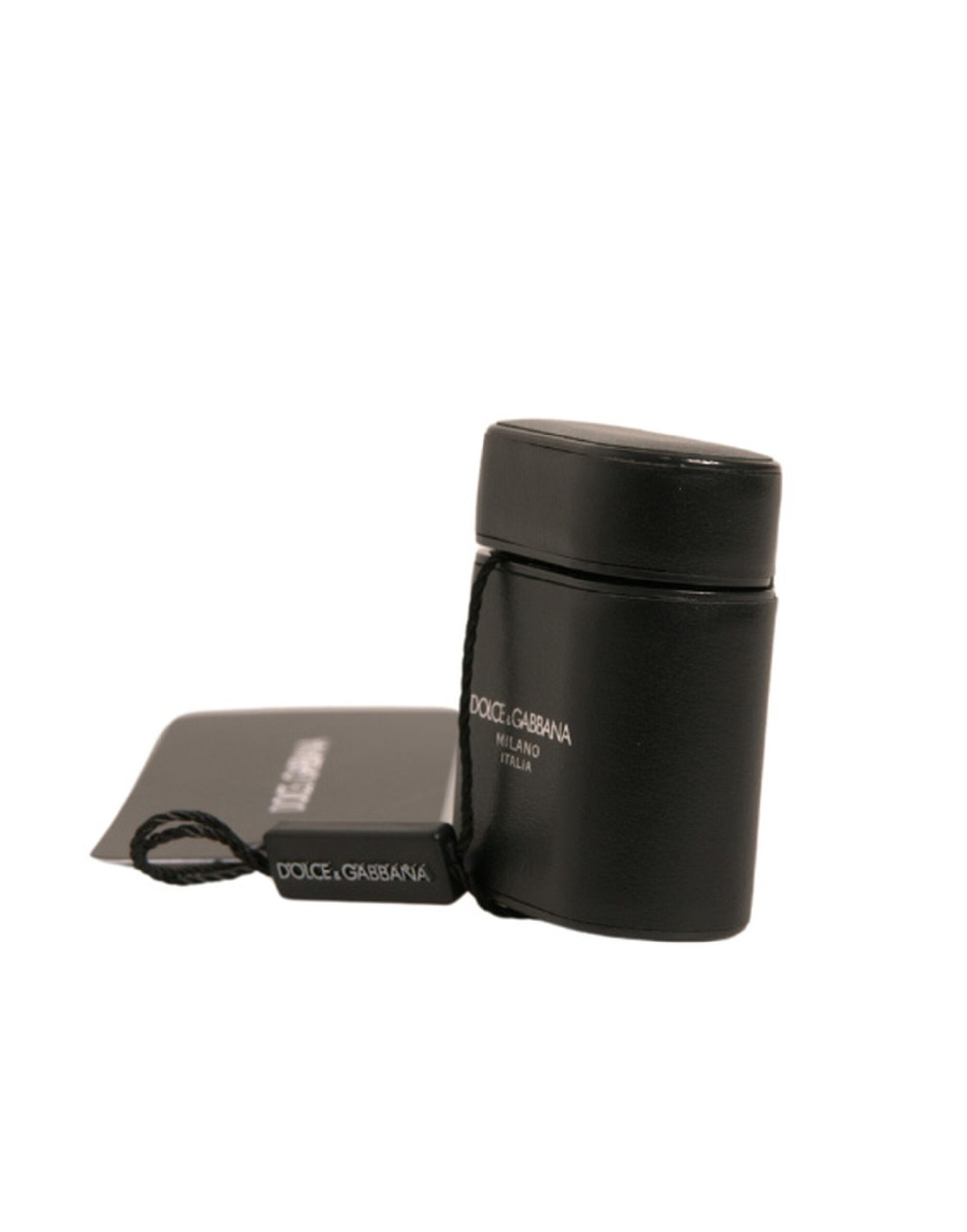 Dolce & Gabbana Black PVC Logo Print Flip Holder Airpods Case Dolce & Gabbana
